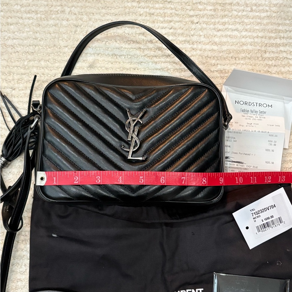 Saint Laurent Lou Camera bag black with silver hardware and BACK pocket. EUC - Picture 7 of 10